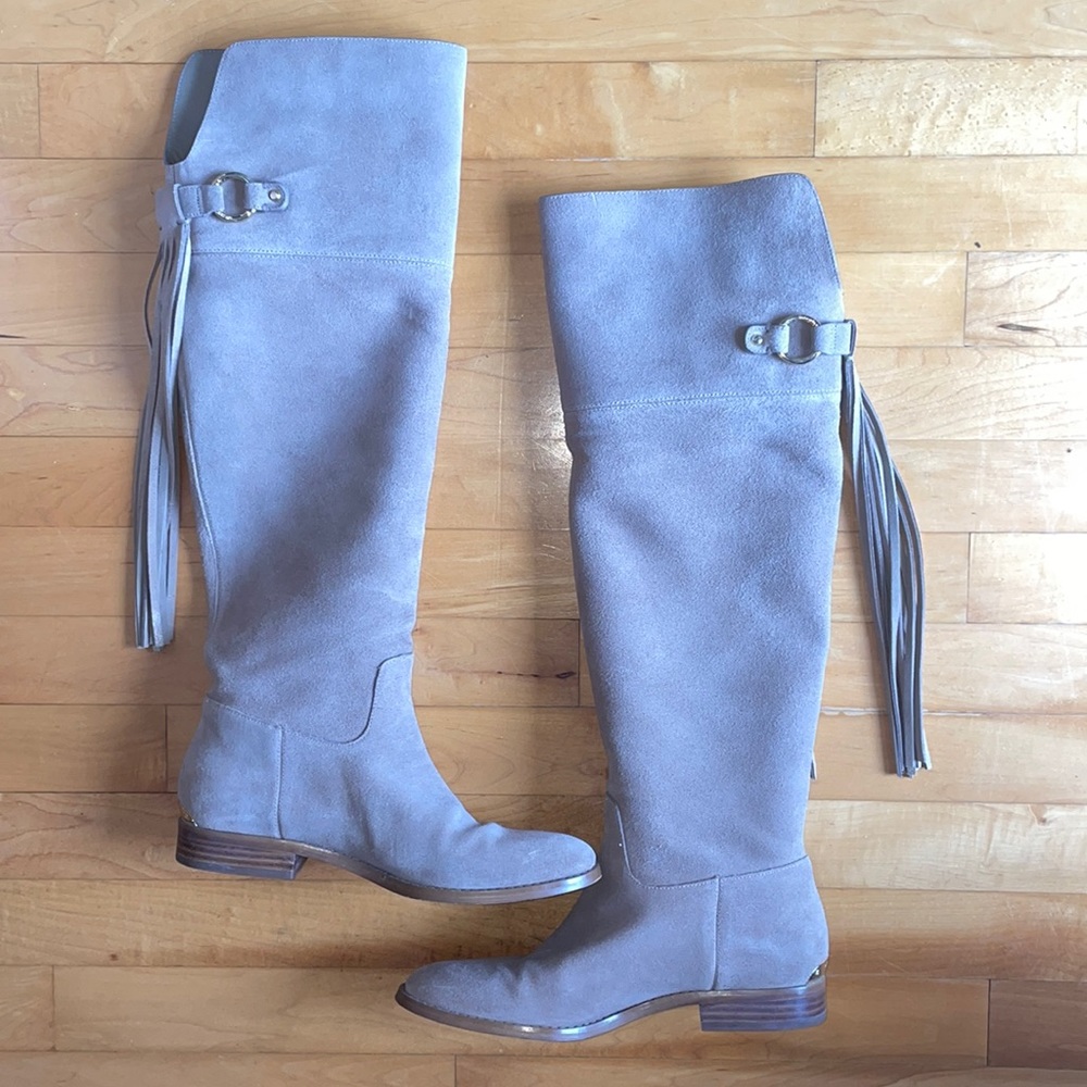 Michael Kors Suede Over the Knee Boots with Tassels Size 7.5
